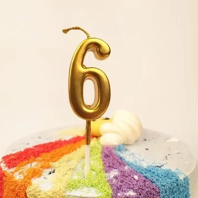 Золотые свечи с цифрами для торта, мерцающие и блестящие вечерние свечи для торта, Детские вечерние украшения на день рождения - Цвет: 6