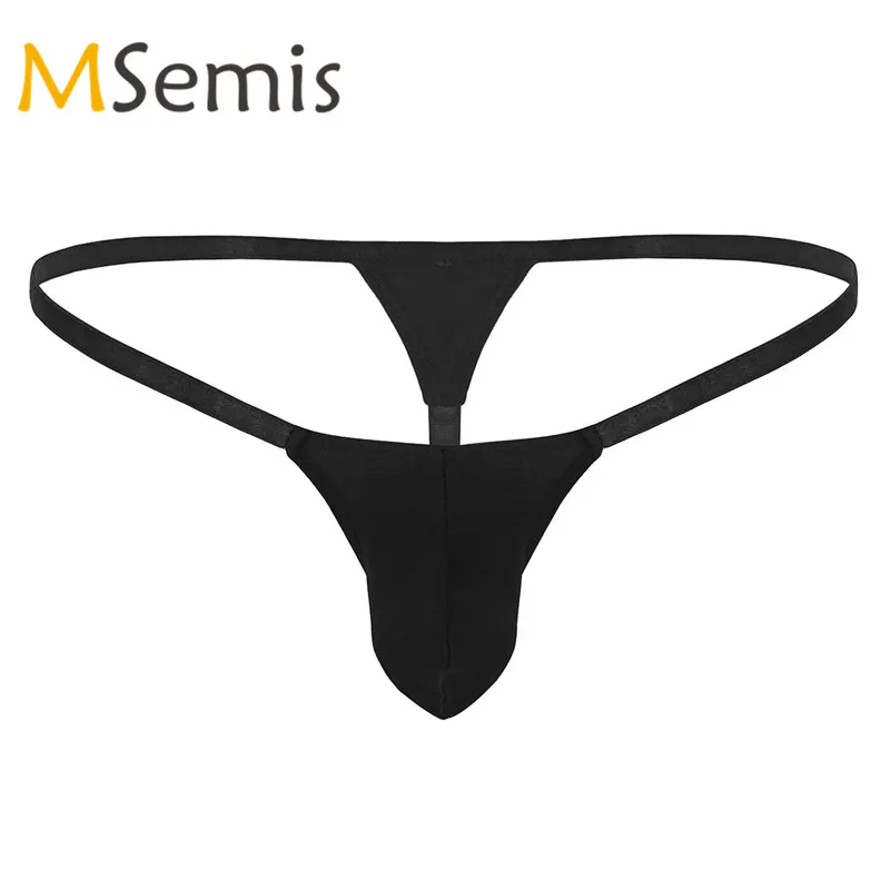 

Men Swimwear Sexy Lingerie Mini Bikini G-string Thong Swimsuit Open Back Bulge Pouch Stretchy Low Rise See Through Underwear