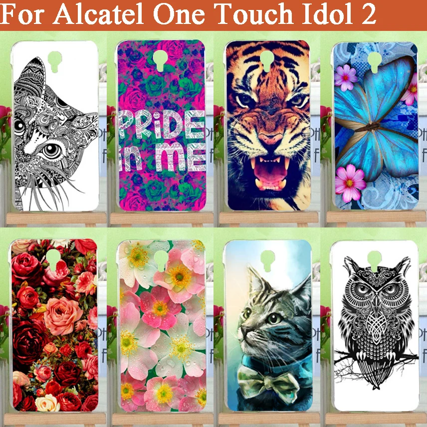 

Hot Drawing pattern Back Cover case For Alcatel One Touch Idol 2 OT 6037K 6037B 6037Y 6037 phone case