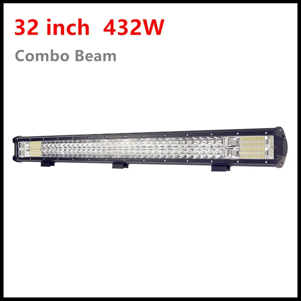 32 дюйма 432W 12v три ряда светодиодные фары дальнего света IP68 водонепроницаемый
