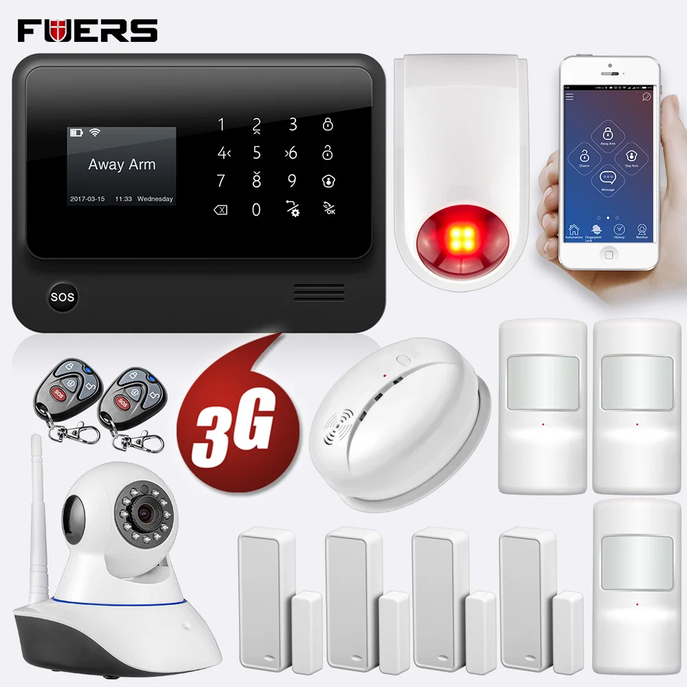 Беспроводная домашняя система охранной сигнализации FUERS Wi Fi GSM 3G G90B IOS
