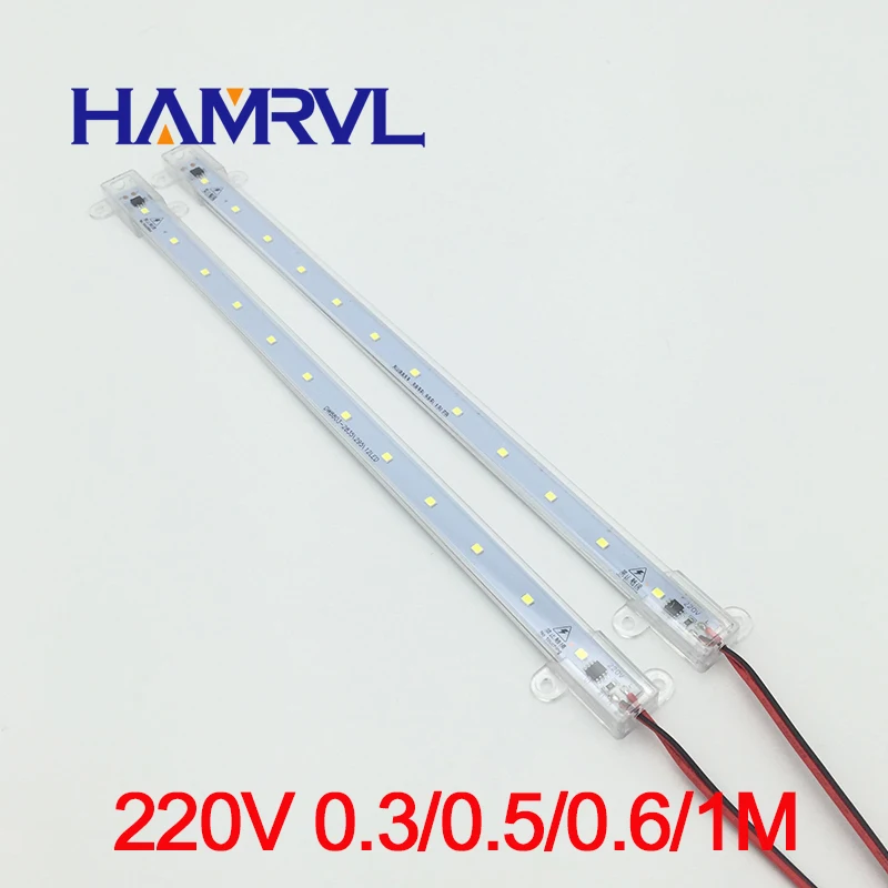 5 шт. ac 220v светодиодный жесткая лента водителя и крышка T6 трубки 30/50/60 см SMD 5730 2835