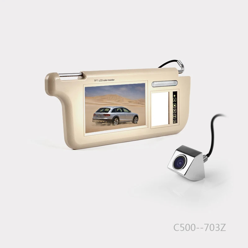 12V24V Korea reversing camera 7 inch car sun visor monitor with LCD