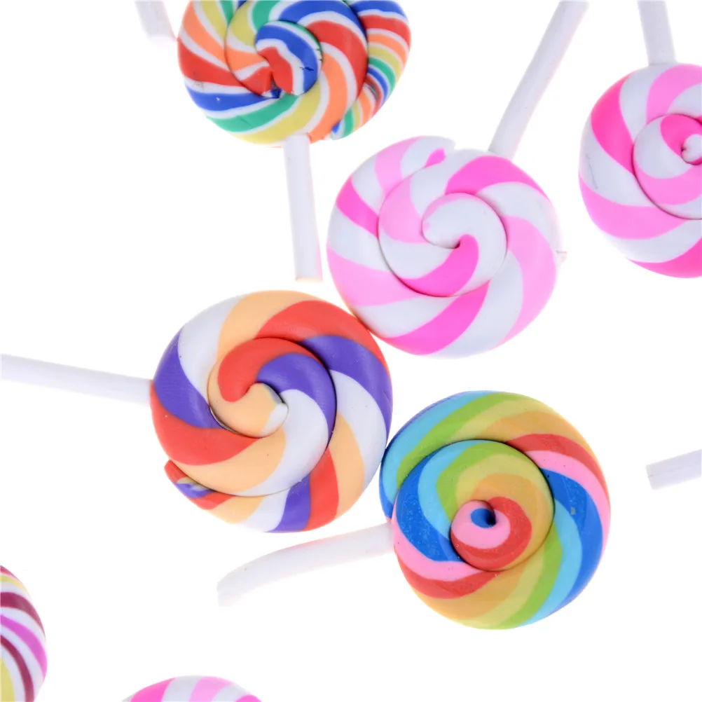 5pcs Garden Craft Mini Lollipop Simulation Toys Figurine Dollhouse Decor Random