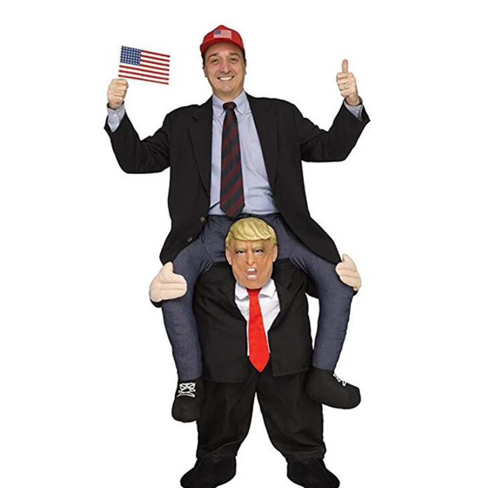 

Donald Trump Pants Funny Party Event Dress Up Ride on Me Mascot Carry Back Novelty Halloween Cosplay Clothes Disfraz Costumes