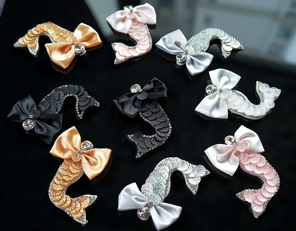 5 colorS 3D bling-bling Sequins beaded patch handmade FISH/Goldfish applique Accessories for DIY dress shoes coat 02 | Дом и сад