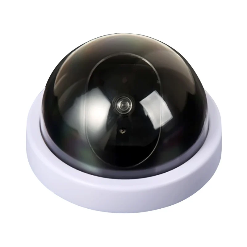 

Simulated Security Camera Fake Security Dome Camera with Flash LED Light White Color Simulate Min Camcorders