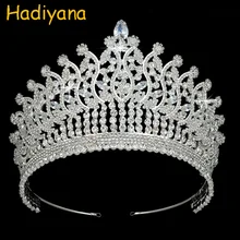 Корона тиара Hadiyana аксессуары ювелирные изделия для волос кубический циркон роскошный свадебный подарок невесты для женщин BC3780 Корона принцесса