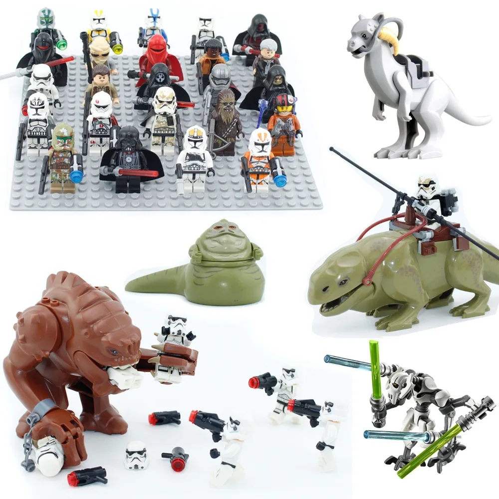 

2019 New Star Wars Rancor pit dewback with sand trooper Tauntaun AND JABBA THE HUTT Compatible building block toys