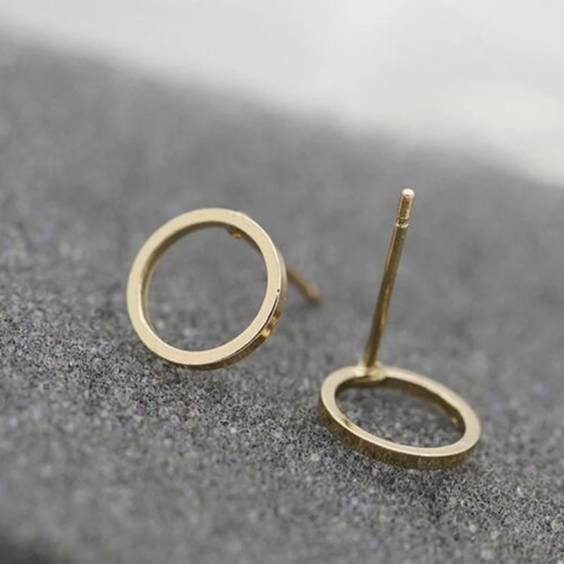 The minimalist series small circle stud earrings brand gold  plated earrings brand for women WJ-75 2016 new jewelry