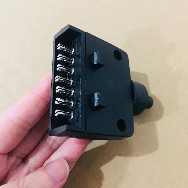 TRAILER SOCKET+TAILER PLUG 7 PIN FLAT PLASTIC ADAPTER TRAILER CONNECTOR BOAT CARAVAN