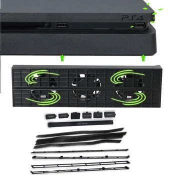 

PS4 Slim Cooler - USB External 3-Fan Super Turbo Temperature Cooling Fan with Dust proof for Playstation 4 Slim Gaming Console