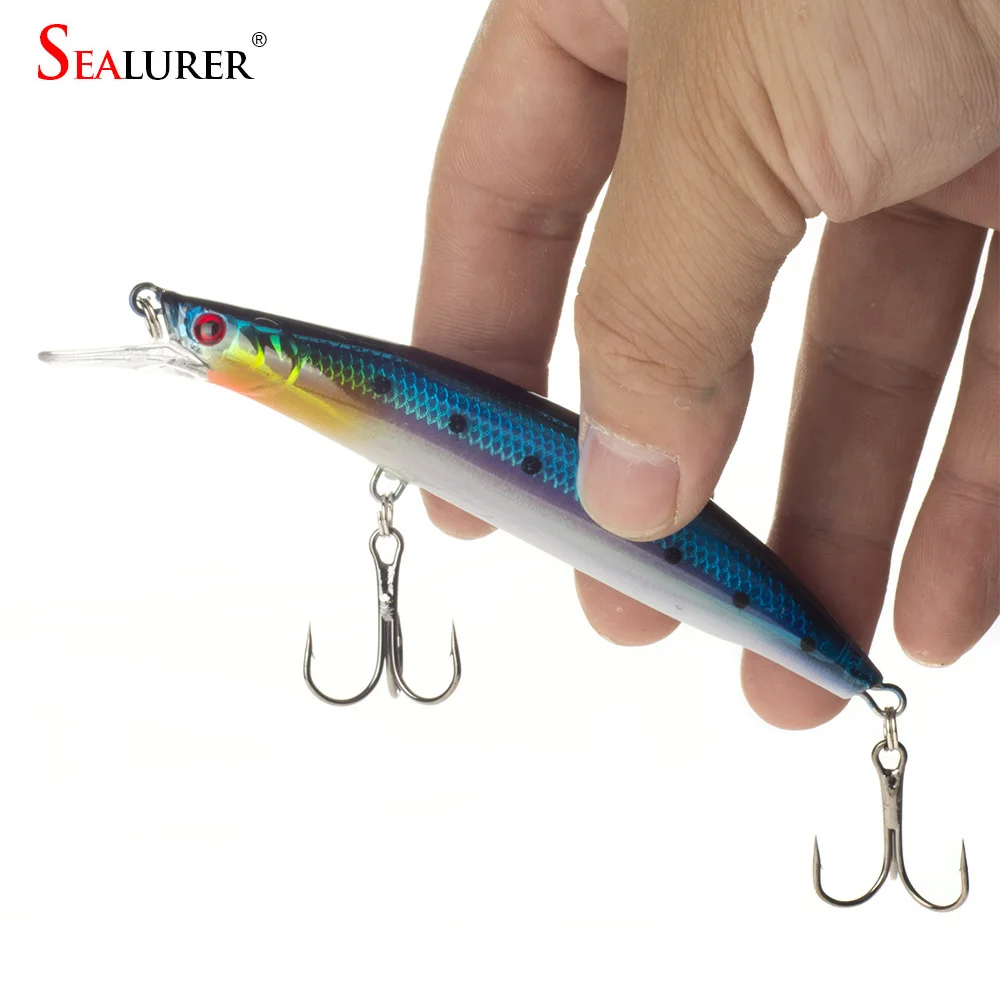 SEALURER 1PCS font b Floating b font Minnow font b Fishing b font Lure Laser Hard
