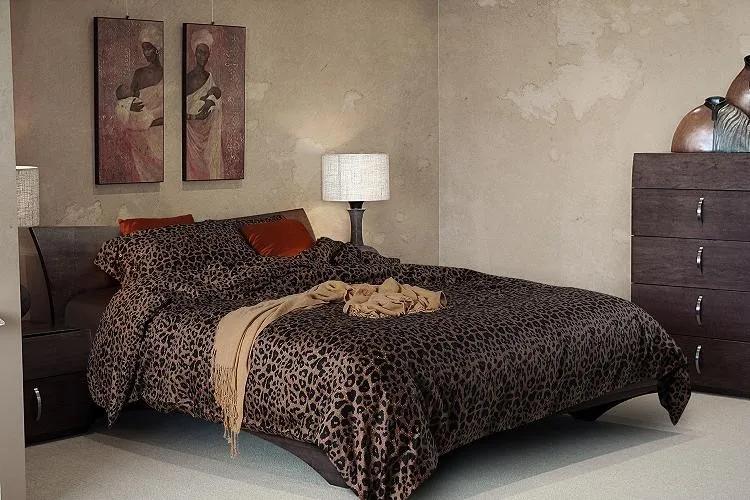 Роскошные черные леопардовые комплекты постельного белья из египетского хлопка простыни двуспальное одеяло пододеяльник Doona кровать в сумке покрывало