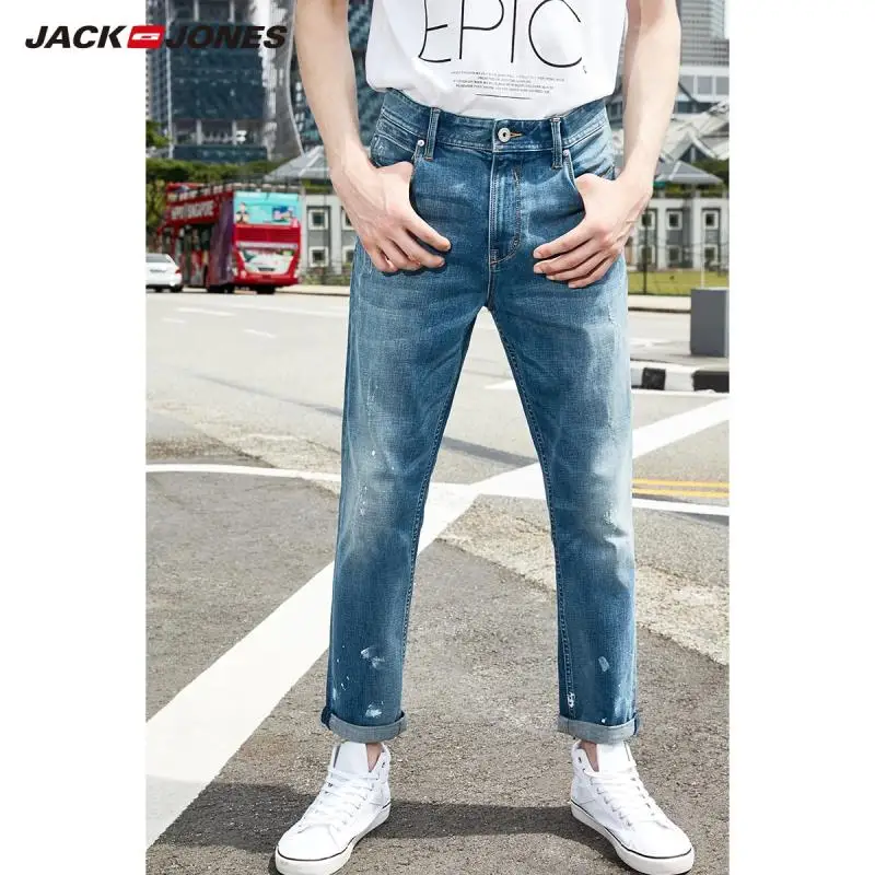 Jack Jones, мужские хлопковые обтягивающие укороченные джинсы, джинсовые брюки длиной до щиколотки, мужская одежда 219232507