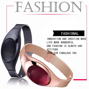 

2017 Fashion Lady Smart Wristband with Heart Bluetooth Rate Monitor Blood Oxygen Pressure for iPhone Android pk Xiao Mi Band 2