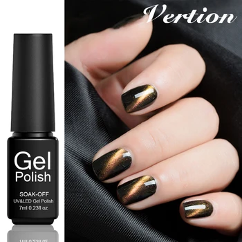 

Verntion 7ml Shining Gel Nail Polish Led Lamp Cat Eyes 3D Effect Acrylic Lacquer Soak Off Hybrid Magnet Nail Gel Polish