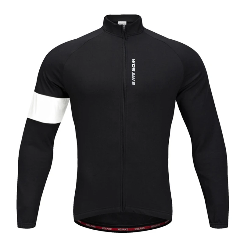 Новое поступление, мужская куртка для велоспорта, зимняя теплая ветровка, куртка для велоспорта с длинным рукавом, Джерси для велоспорта, одежда для горного велосипеда, ветрозащитная - Цвет: Black White