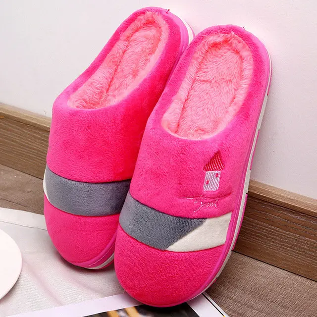 Good Quality Men's Warm Memory Foam Anti-slip Plush Breathable Slip On House Slippers Autumn Winter Men's Indoor Outdoor Clog House Shoes (9)