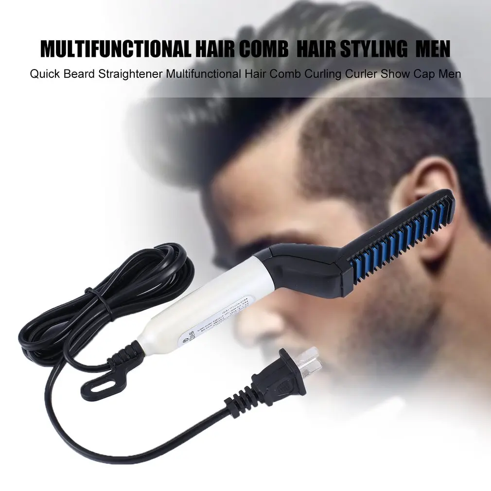 

Multifunctional Hair Comb Brush Quick Beard Straightener Curling Curler Show Cap Men Beauty Hair Styling Tool Box Pack