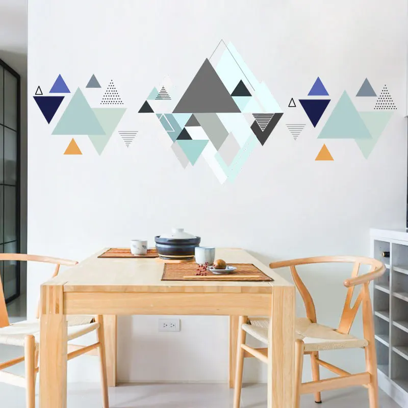 Ins, скандинавские геометрические треугольники, Наклейки на стены, виниловые художественные наклейки на стену для гостиной, спальни, украшение на стену, Декор для дома