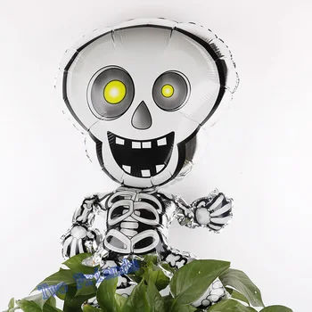 

New style 20pcs 55x93cm Dancing Skeletons foil balloons HORRIBLE SKULL globos halloween party decorations boy toys wholesale