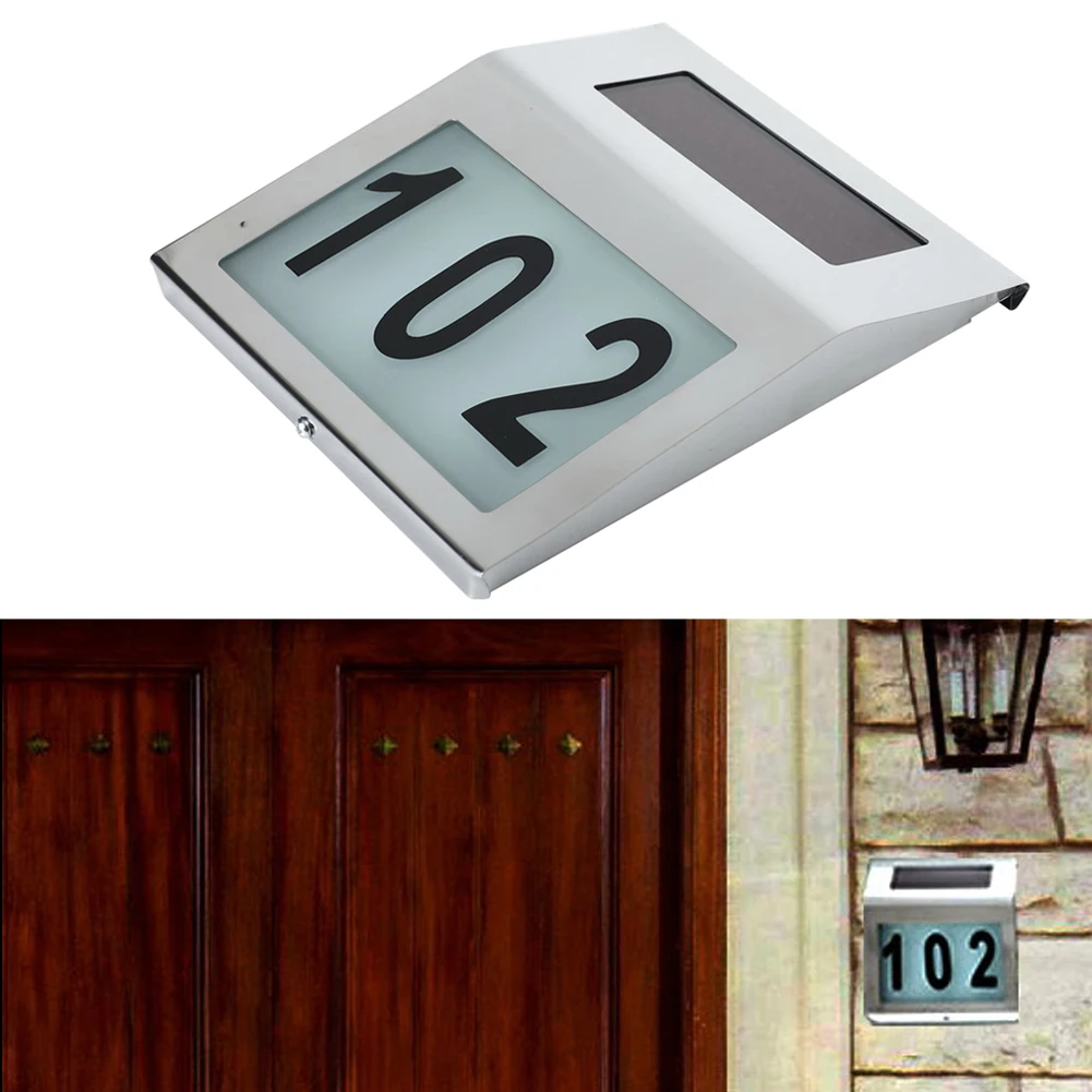 

Waterproof IP44 Solar Wall Lamp Home Road Signs Number Digital LED Light Solar Panel Door Home Garden Light Solar Emergency Lamp