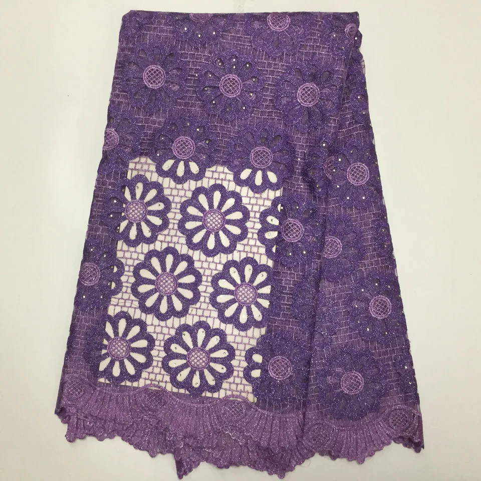 Африканский кружево Лидер продаж сетки 2018 Новое поступление фиолетовый цвет