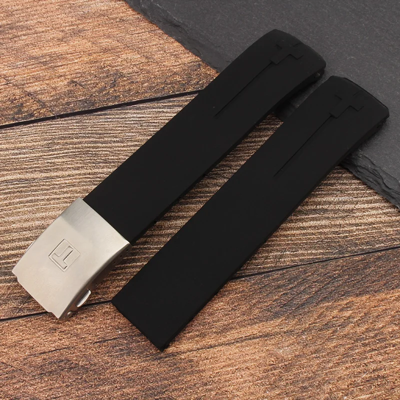 

HUXIE 20MM 21MM black and orange silicone strap FOR EXPERT SOLAR T091 T013 T013420A men's quartz watch strap