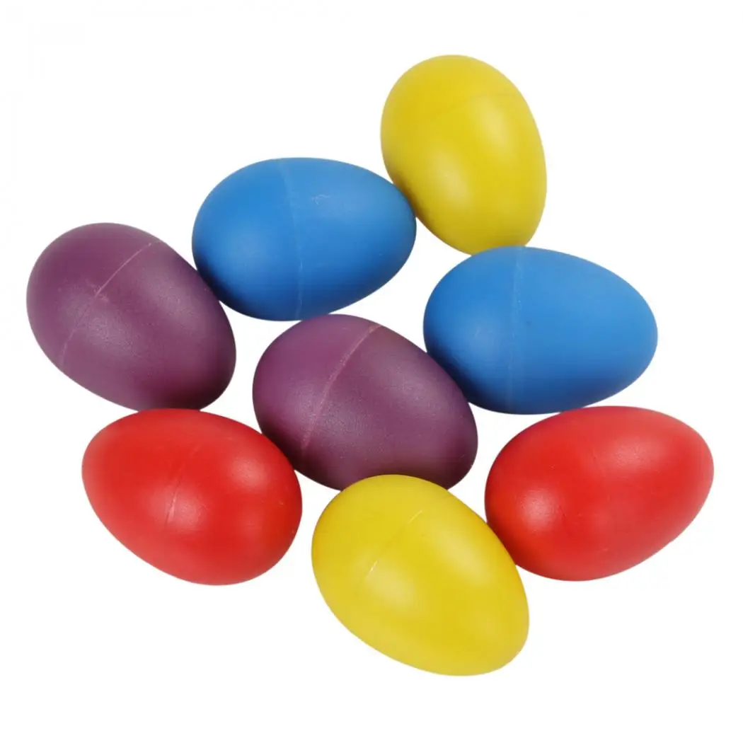 2pcs! Plastic Eggs Shakers Rattle Rustling Percussion Musical Toy For
