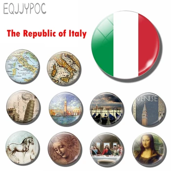 

Italy Flag 30 MM Fridge Magnet Rome Milan Naples Torino Palermo Italian Souvenir Glass Magnetic Refrigerator Stickers Home Decor
