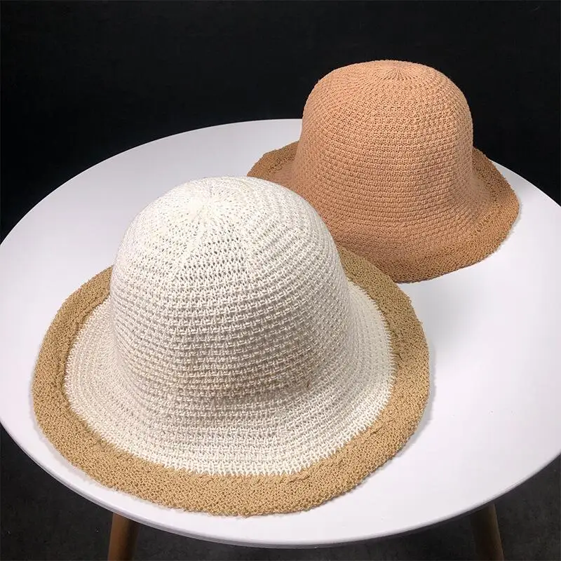 

2018 New Women Solid Color Knitted Bucket Hat Simple Design Fisherman Hat Elegant Handmade Knit Cap For Girl Casual Visor