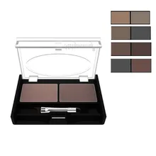 Eyeshadow bolo maquiagem 2 cor à prova dwaterproof água sobrancelha em pó sombra de olho sobrancelha paleta + escova sobrancelha enhancer profissional