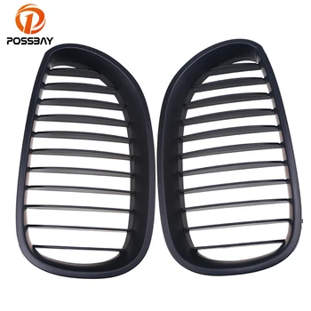 

POSSBAY Car Grille for BMW 5-Series E60/E61 M5 520d/520i/523i/525d/530d 2004-2011 Matte Black Front Kidney Grille Grills