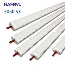 Кухонный Светильник expert DC12V 5050 светодиодный жесткий брусок с полосками+ U алюминий+ плоская крышка кухонная полоска светильник 5 шт. молочный 50 см