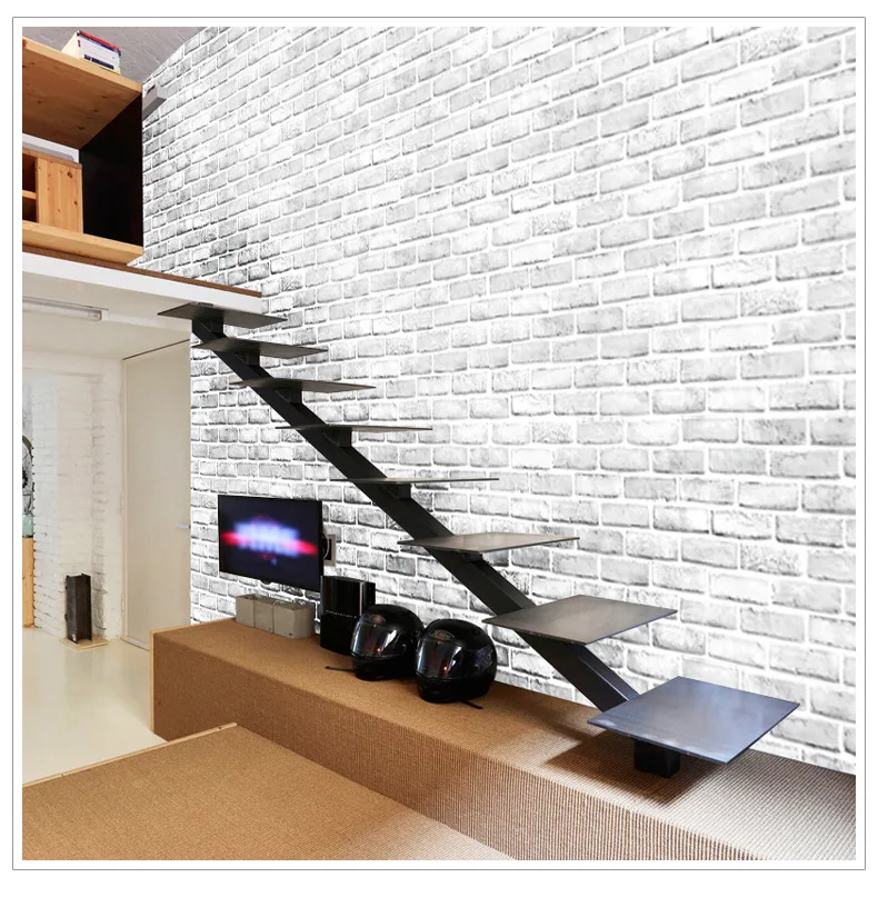 

10M Back with Glue Vinyl Self Adhesive Wallpaper PVC Wall Stickers Brick Waterproof Brick Wall Paper For Room Kitchen Bathroom