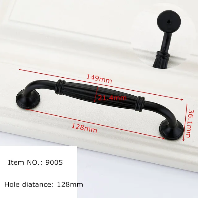 Black Handles for Furniture Cabinet Knobs and Handles Kitchen Handles Drawer Knobs Cabinet Pulls Cupboard Handles Knobs 9005-128