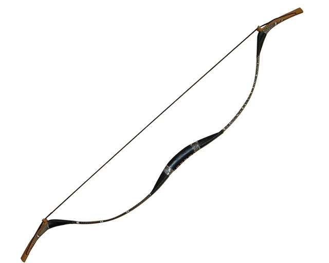 Cheap 5pcs china vintage snakeskin recurve longbow 40lbs imported beech woods horsebow for LH or RH archer hunting