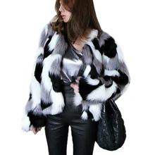 Куртка из искусственного меха, пальто, зимняя Новинка, женские свободные, с круглым вырезом, короткие, женские, смешанные цвета, пальто, теплая куртка, верхняя одежда, большие размеры, S-6X