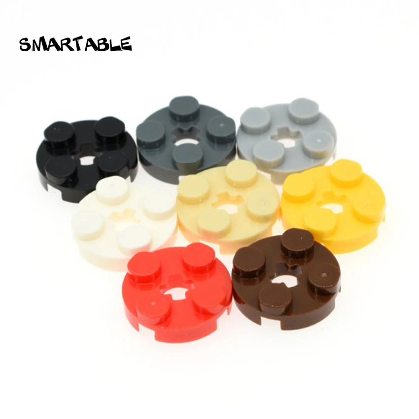 Smartable Plate Round 2x2 с отверстием для оси детали строительных блоков креативные