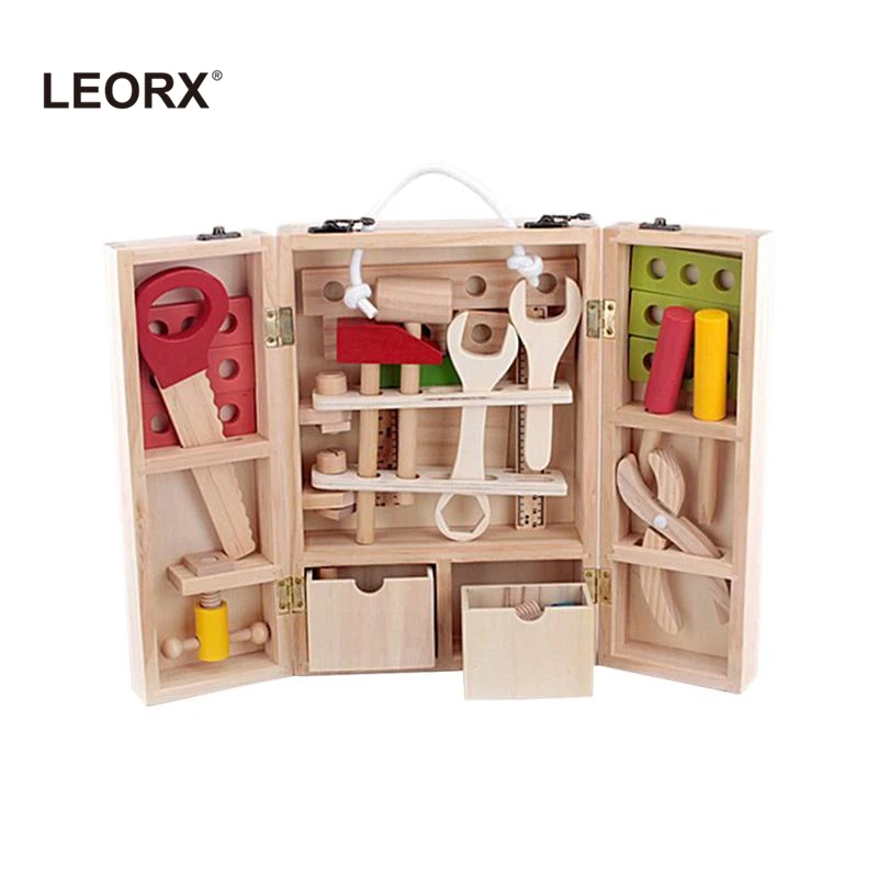 

Wooden Simulation Toolbox Set Toys Pretend Play Repair Tools Kit Educatinal Toy for Kids Children