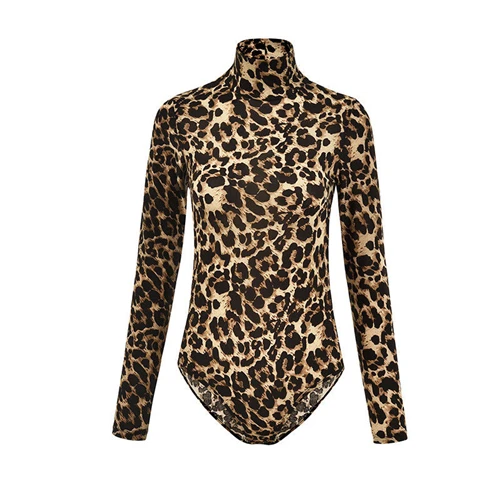 Leopard Print Bodysuit Women Snake Skin Print Bodysuit Long Sleeve Jumpsuit Ladies Bodysuits Turtleneck Jumpsuit Ladies Rompers short sleeve bodysuit Bodysuits