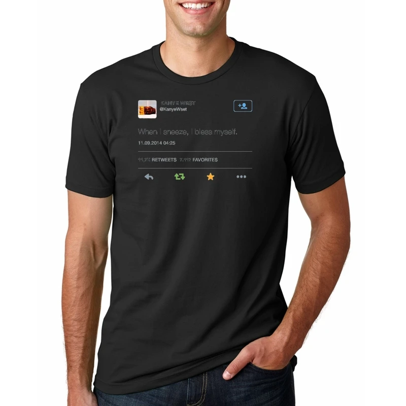 New streetwear Men kanye West T-shirt"i wish i had a friend like me" Men's T Shirt Kanye West T-Shirt Men clothing Hip Hop Tops