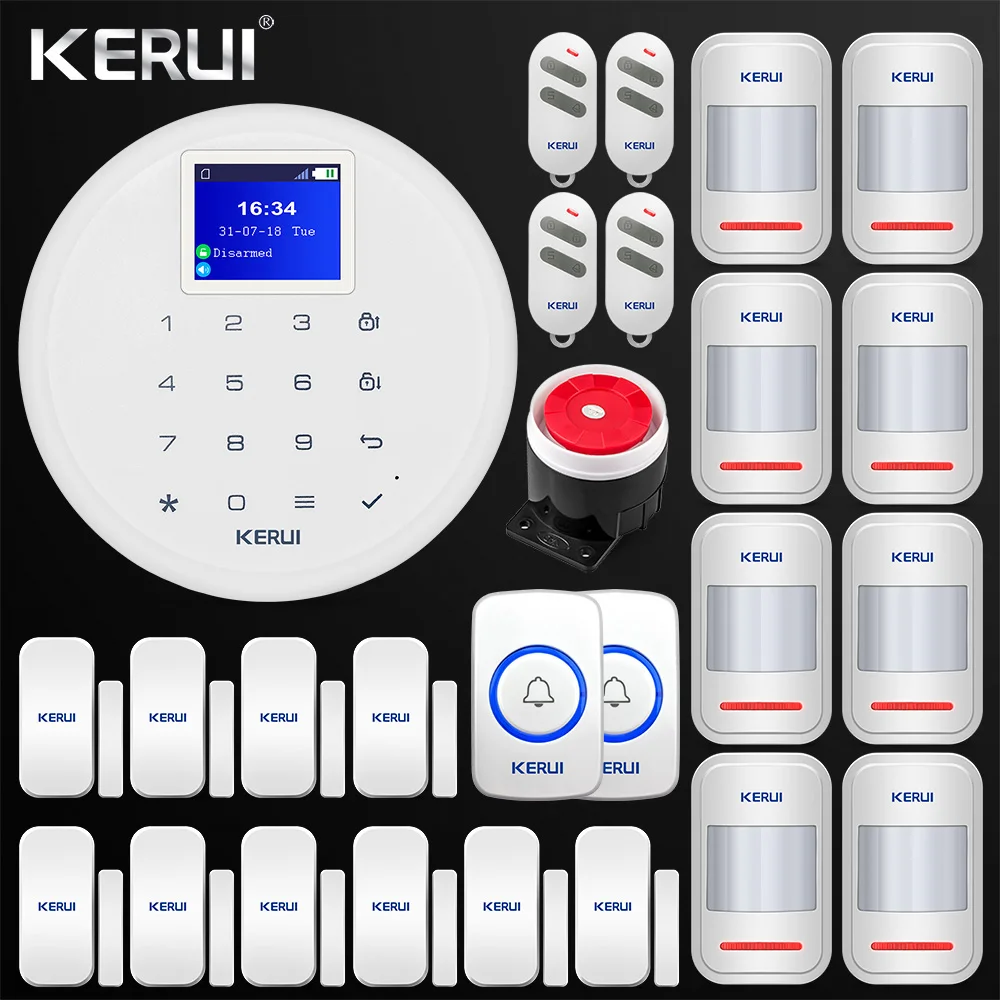

Latest 1.7-inch G17 Android IOS APP Control GSM Home Security Alarm System PIR Motion Door Sensor Siren Wireless Doorbell