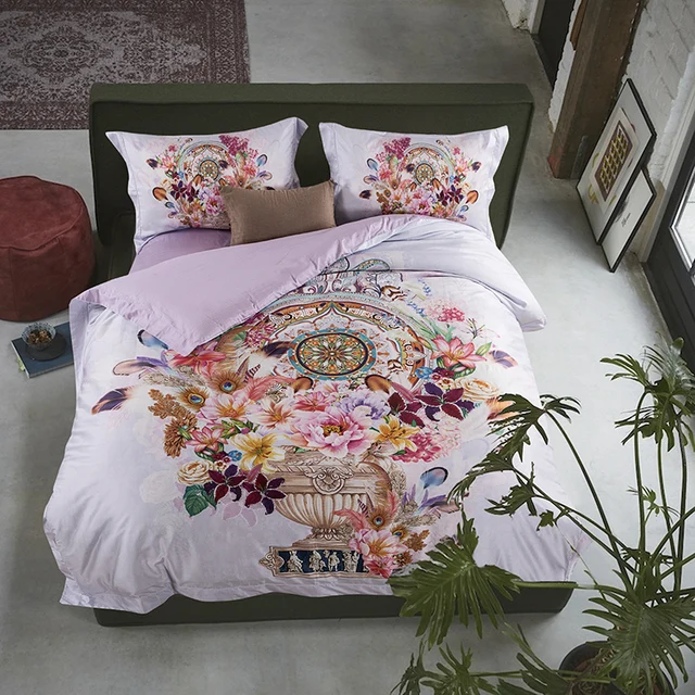 papa mima bedlinens 4pcs queen king size 100 egyptian cotton fabric floral flat sheet