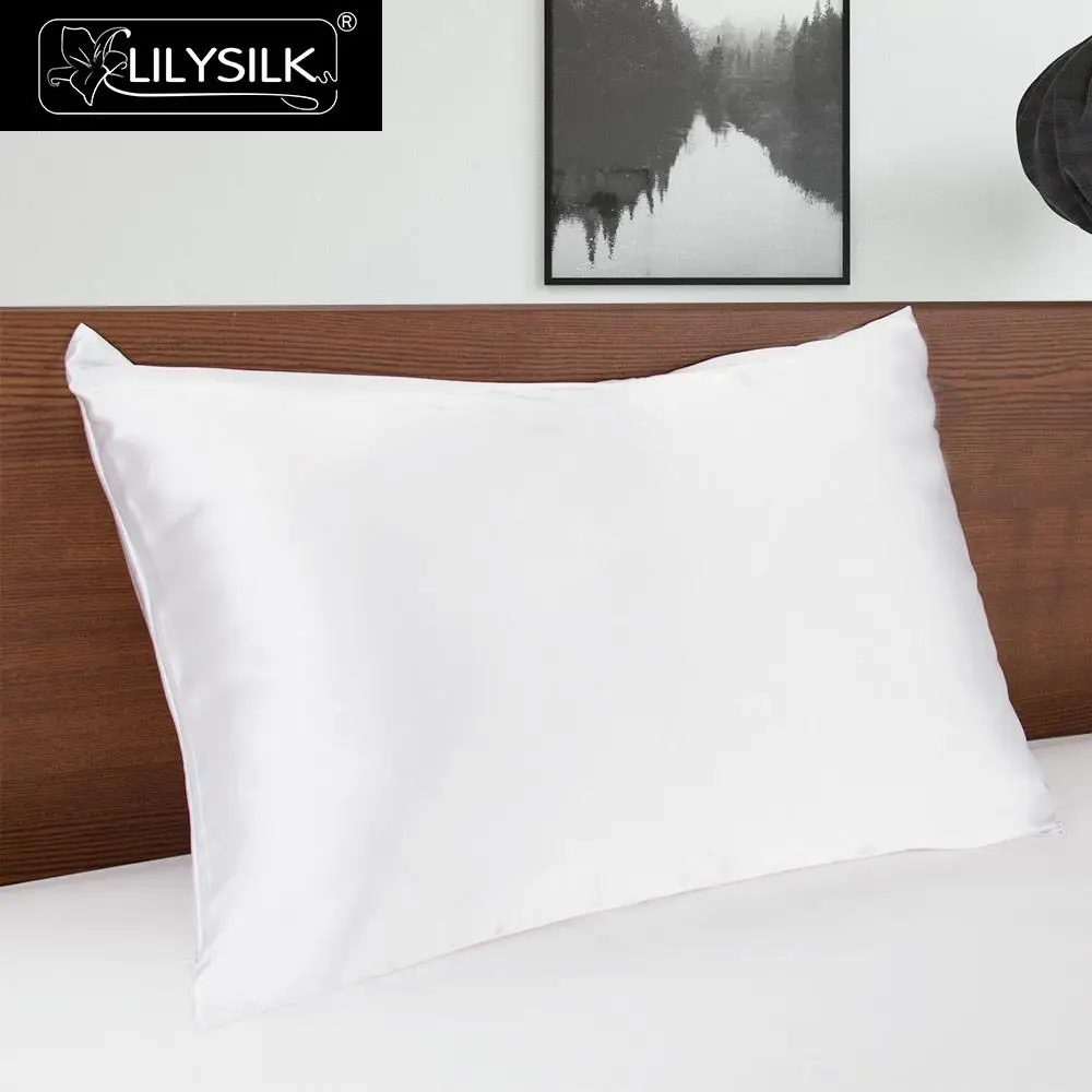 LILYSILK Pillowcase Silk Cotton With Hidden Zipper 19 Momme Terse Hair