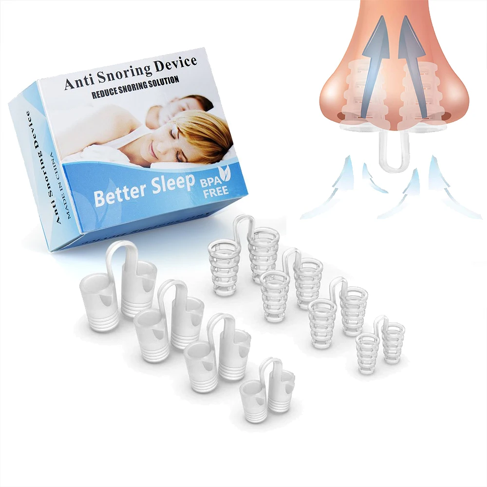 2019New FDA 4PCs/Box Silicone Anti Snoring Clip Relieve Snore Stopper Guard Sleeping Breath Aid