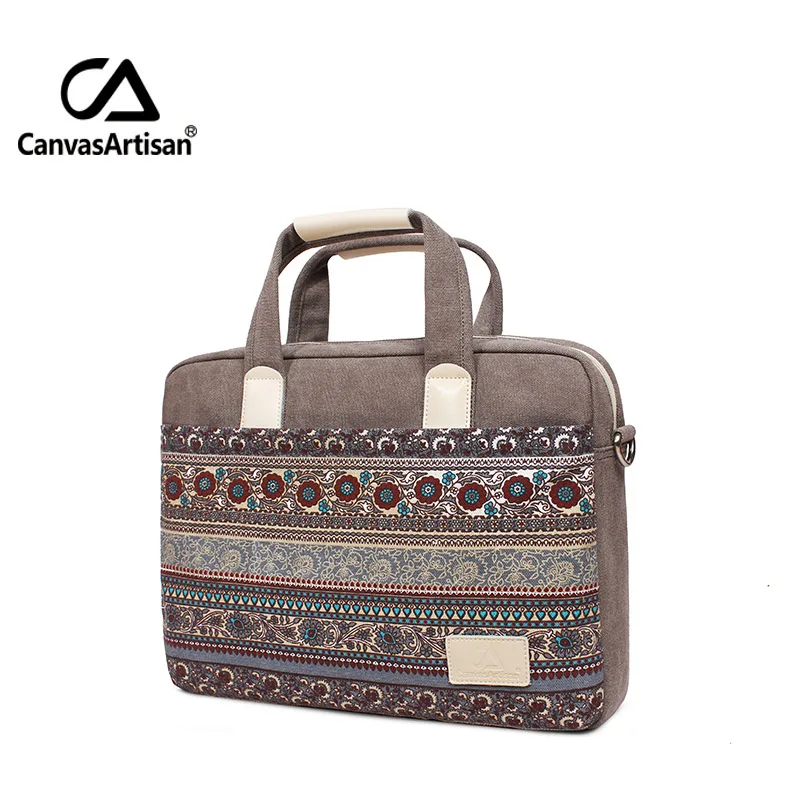 Top Quality 13 inch Retro Style Canvas Laptop Handbag 13.4" Briefcase Notebook Protective Bag Unisex Business Laptop Bags