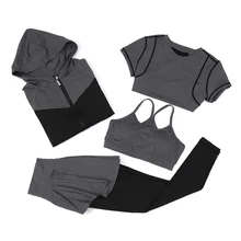 Новая женская спортивная одежда для йоги женские спортивные брюки для фитнеса бега комплект быстросохнущей спортивной одежды