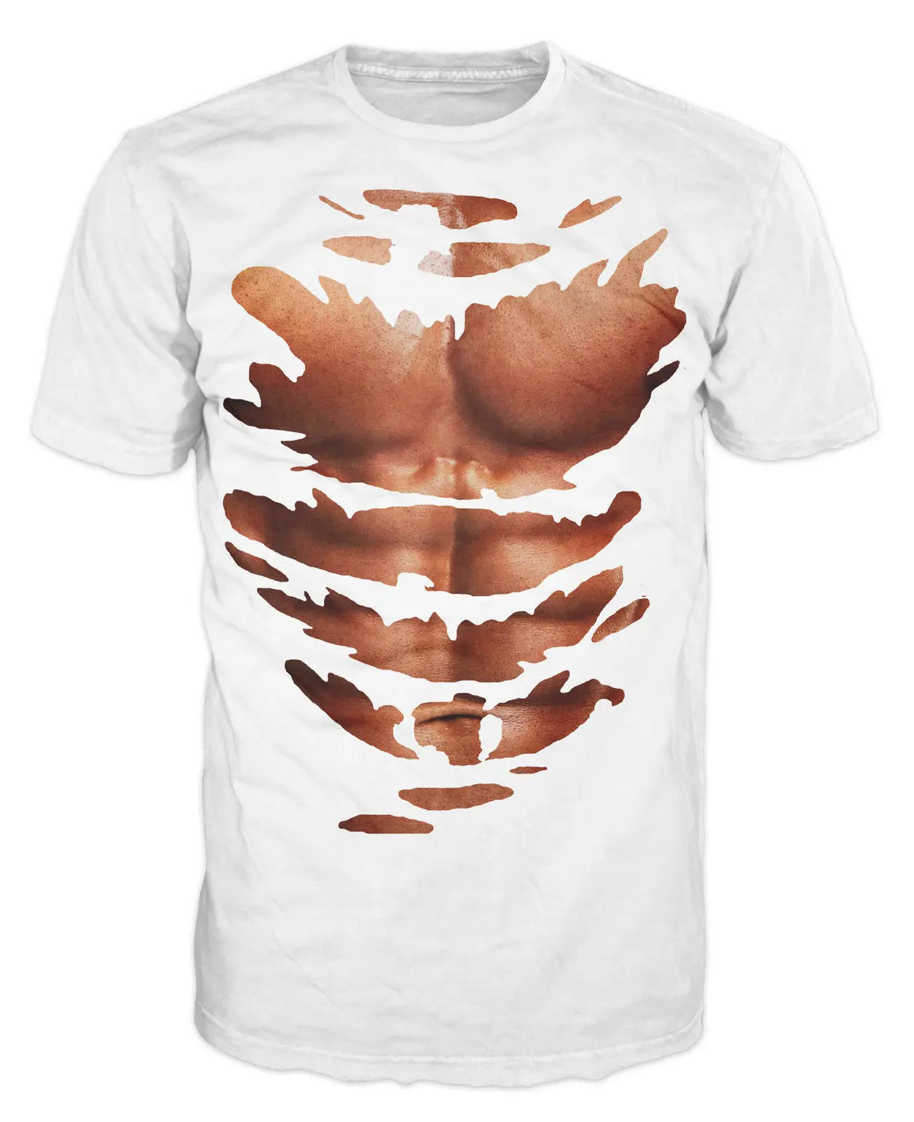 Hot Sale Chest Six Pack Abs Fitness Muscle Joke Funny T Shirt - six pack t shirts roblox